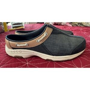 Easy Spirit  Travelport19 Mules Women's Size 8.5 W Blue Denim And Brown